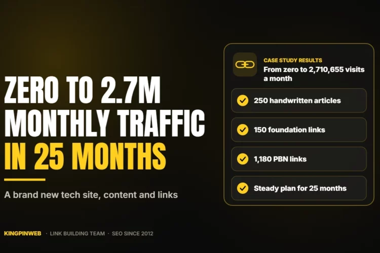 Zero to 2.7M monthly traffic in 25 months